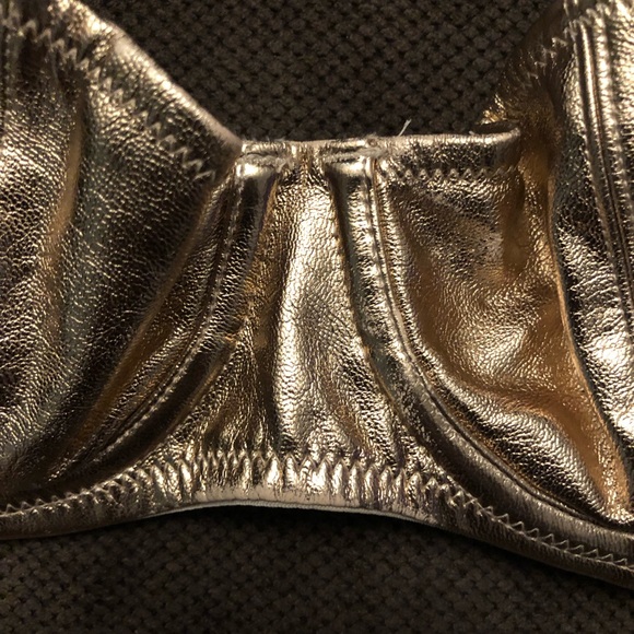 Rose Gold Faux Leather Demi Bra - Picture 7 of 11